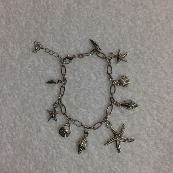 🏖NWOT Silver Starfish & Seashell Charm Anklet🏖 - Picture 8 of 8
